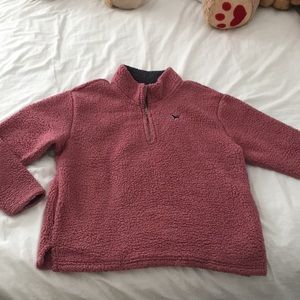 PINK sherpa quarter zip fleece sweatshirt